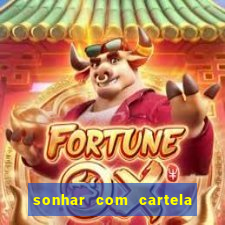 sonhar com cartela de bingo